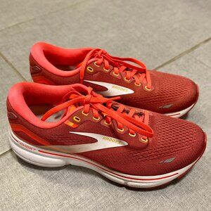 Brooks Women's Ghost 15 Running Shoe - Size 8 - Slate Rose/Fiery Coral/White
